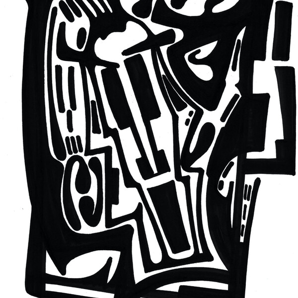 

visage 1
 
 &ndash; Encre de chine sur papier &ndash;  – 2003